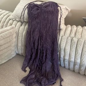 NWO 2 pc Sweet By Miss Me Purple silk handkerchief dress, BeBe brown top BUNDLE